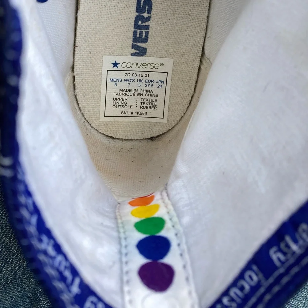 CONVERSE ALL STARS Shoes CHUCK TAYLOR Sneakers Blue White Size 7 - Picture 11 of 11